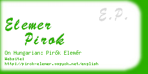 elemer pirok business card