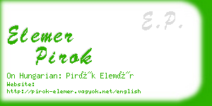 elemer pirok business card